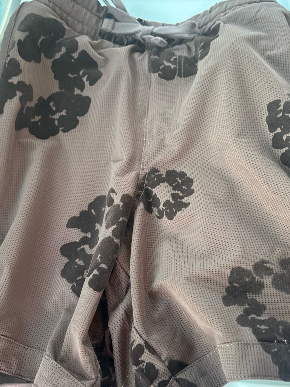 Men's Gray Floral Athletic Shorts